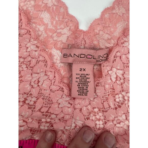 Bandolino Woman Sheer Lace Pedal Pink V-Neck Camisole Size‎ 2X Soft Girl Boho - Picture 4 of 6